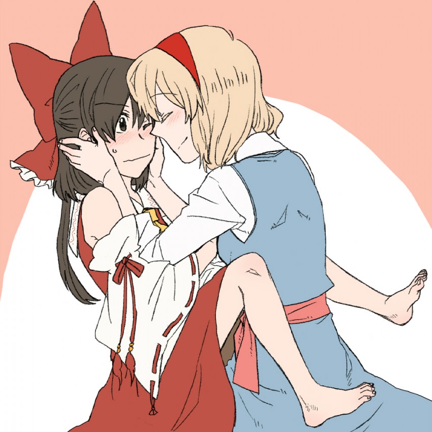 hakurei reimu and alice margatroid (touhou) drawn by torinone