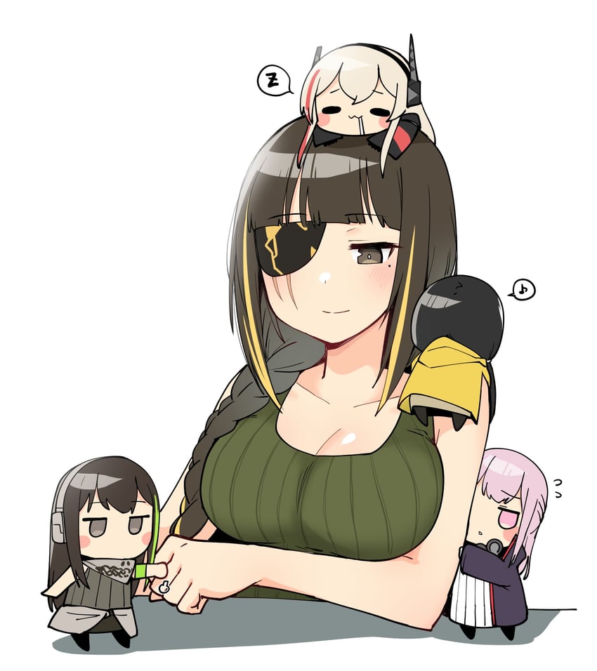 m16a1, m4a1, m4 sopmod ii, st ar-15, and ro635 (girls' frontline) drawn by junsuina_fujunbutsu