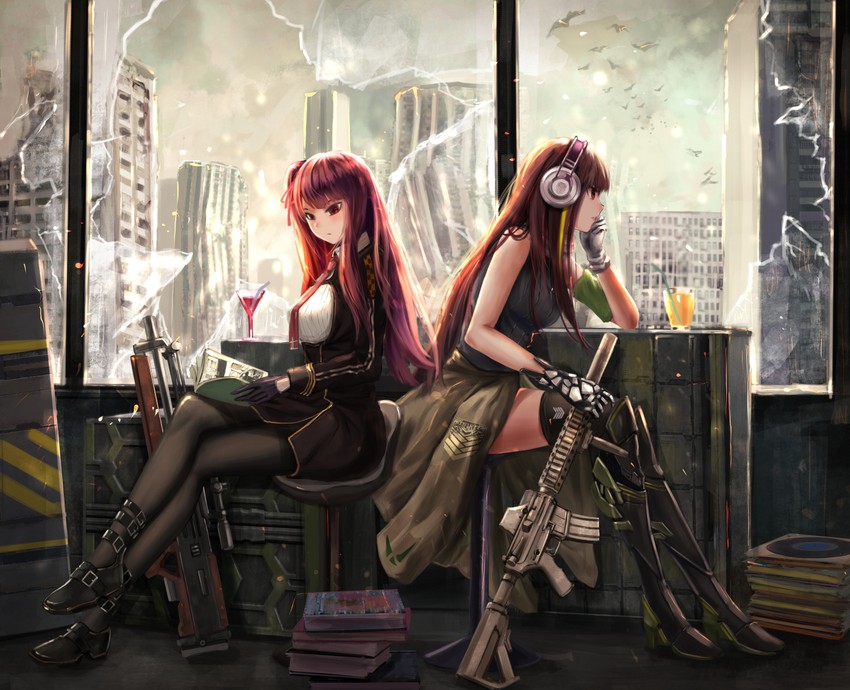 wa2000, m4a1, and tomatsu haruka (girls' frontline) drawn by yuzuriha_(atelier_liang)