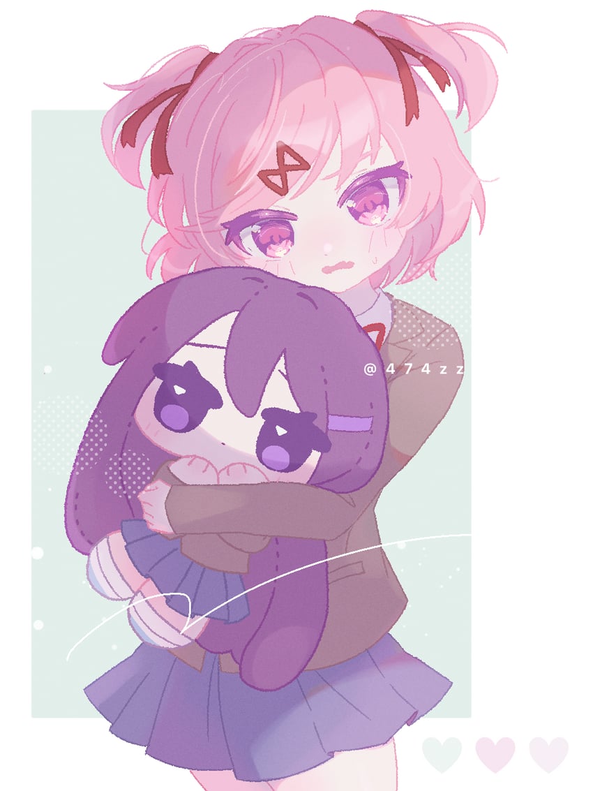 natsuki and yuri (doki doki literature club) drawn by anzen_robo_(474zz)