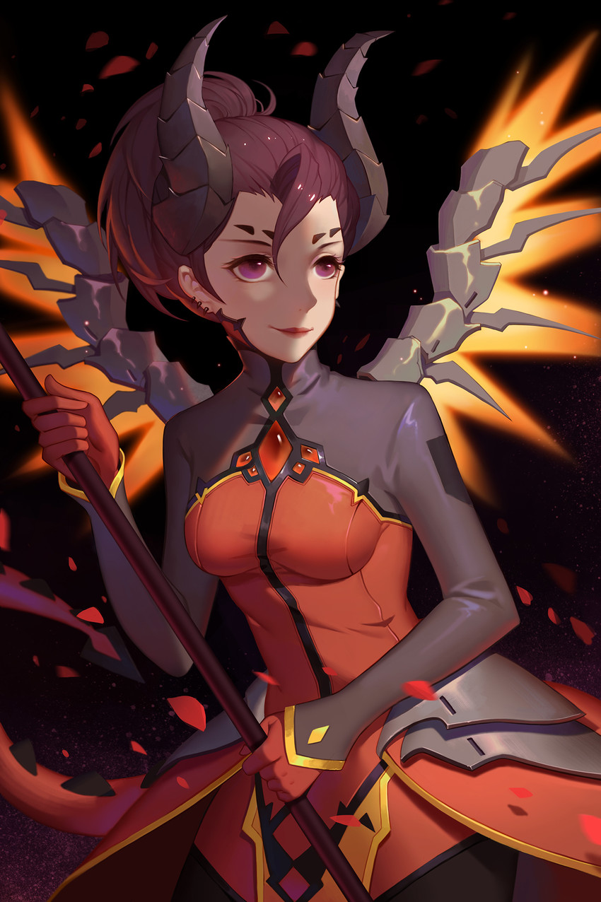 mercy and devil mercy (overwatch and 1 more) drawn by duximeng