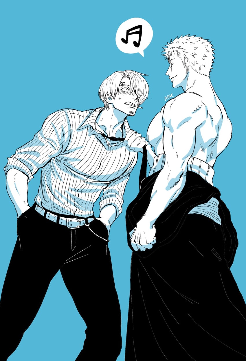 roronoa zoro and sanji (one piece) drawn by nok_(nok_1)
