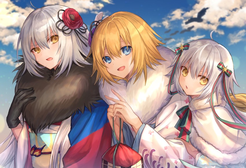 jeanne d'arc alter, jeanne d'arc, and jeanne d'arc alter santa lily (fate and 1 more) drawn by coyucom