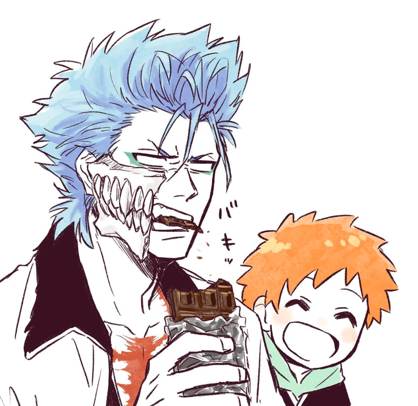 grimmjow jaegerjaquez and kurosaki kazui (bleach and 1 more) drawn by choko_egg