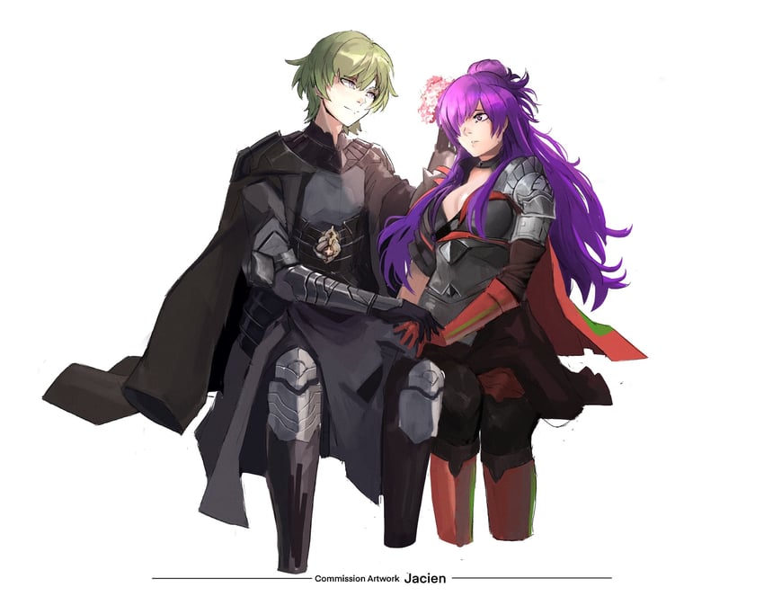 male byleth and female shez (fire emblem and 2 more) drawn by rod_langhi