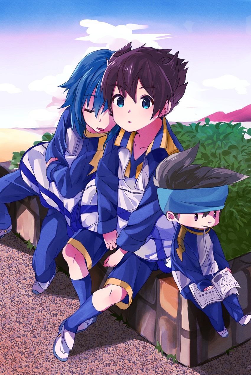kariya masaki, matsukaze tenma, and nishizono shinsuke (inazuma eleven and 1 more) drawn by kangokun