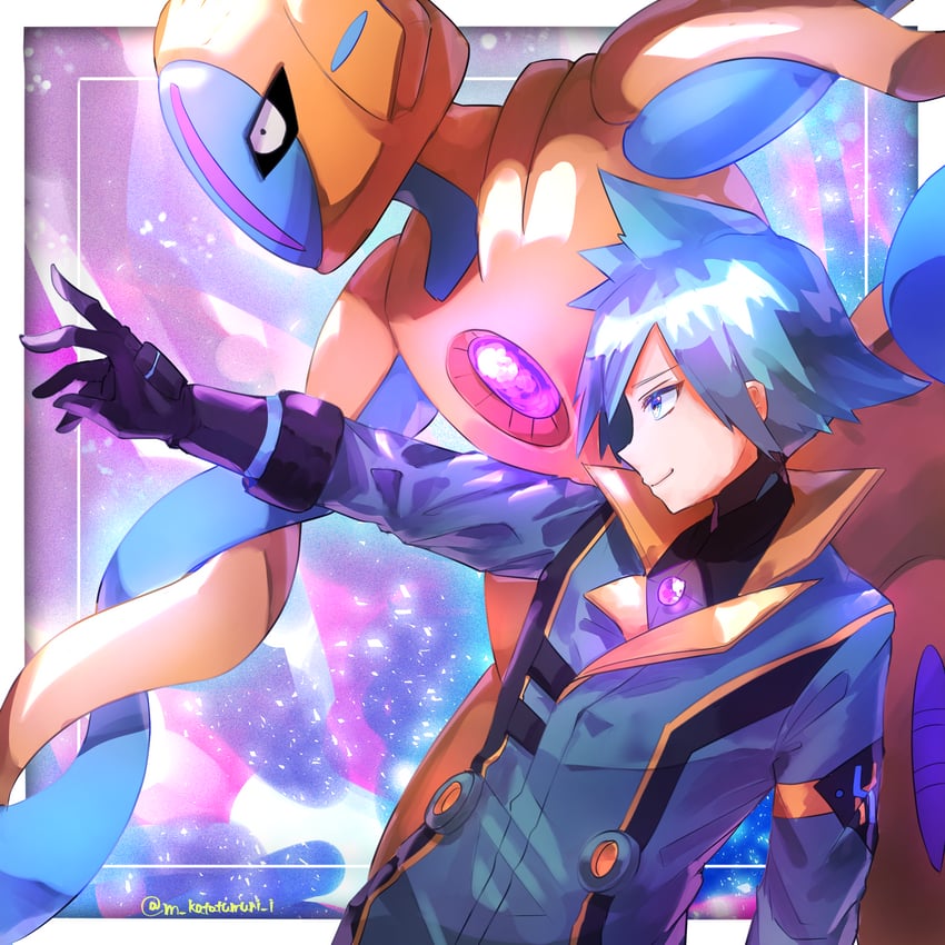 steven stone and deoxys (pokemon and 1 more) drawn by katatsumuri_72