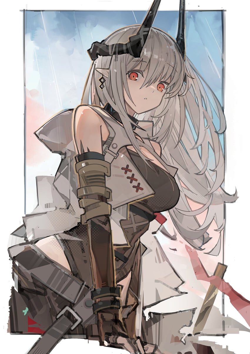mudrock (arknights) drawn by elbov and jumbowhopper
