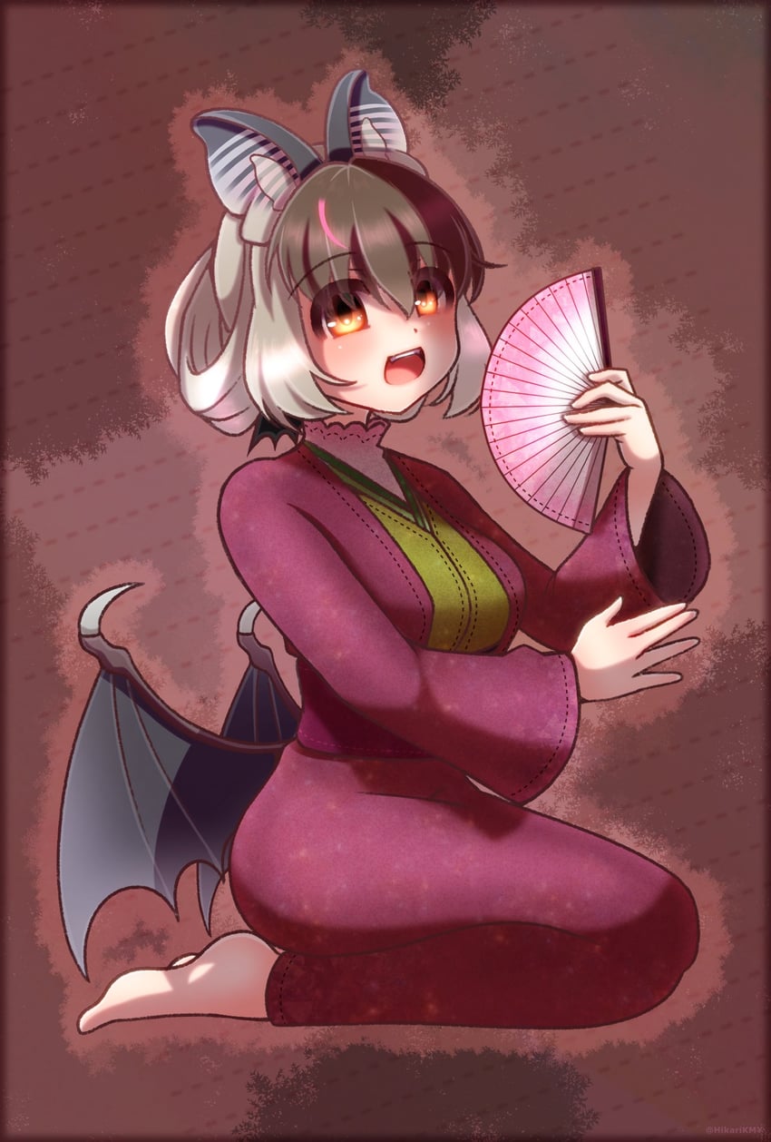 brown long-eared bat and kaguya hime (kemono friends and 2 more) drawn by hikarikmy