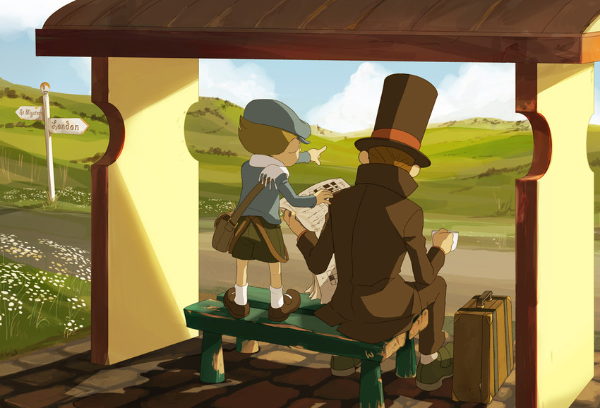 hershel layton and luke triton (professor layton) drawn by carolyn_gan