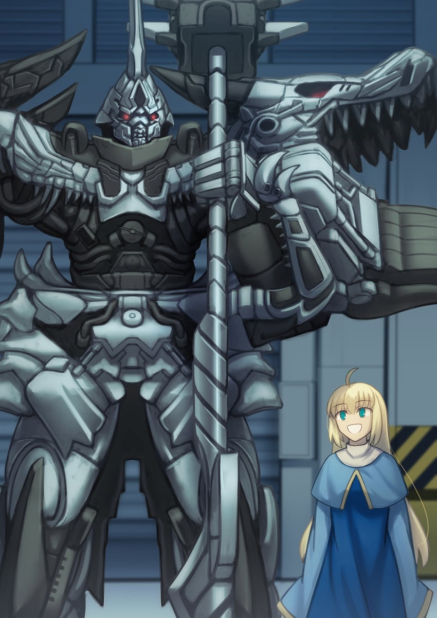 artoria pendragon and grimlock (fate and 3 more) drawn by shoori_(migiha)