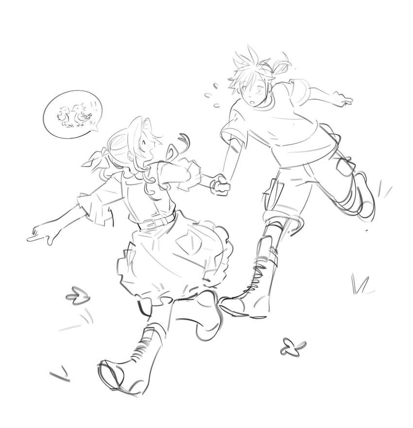 cloud strife and aerith gainsborough (final fantasy and 2 more) drawn by lentymet