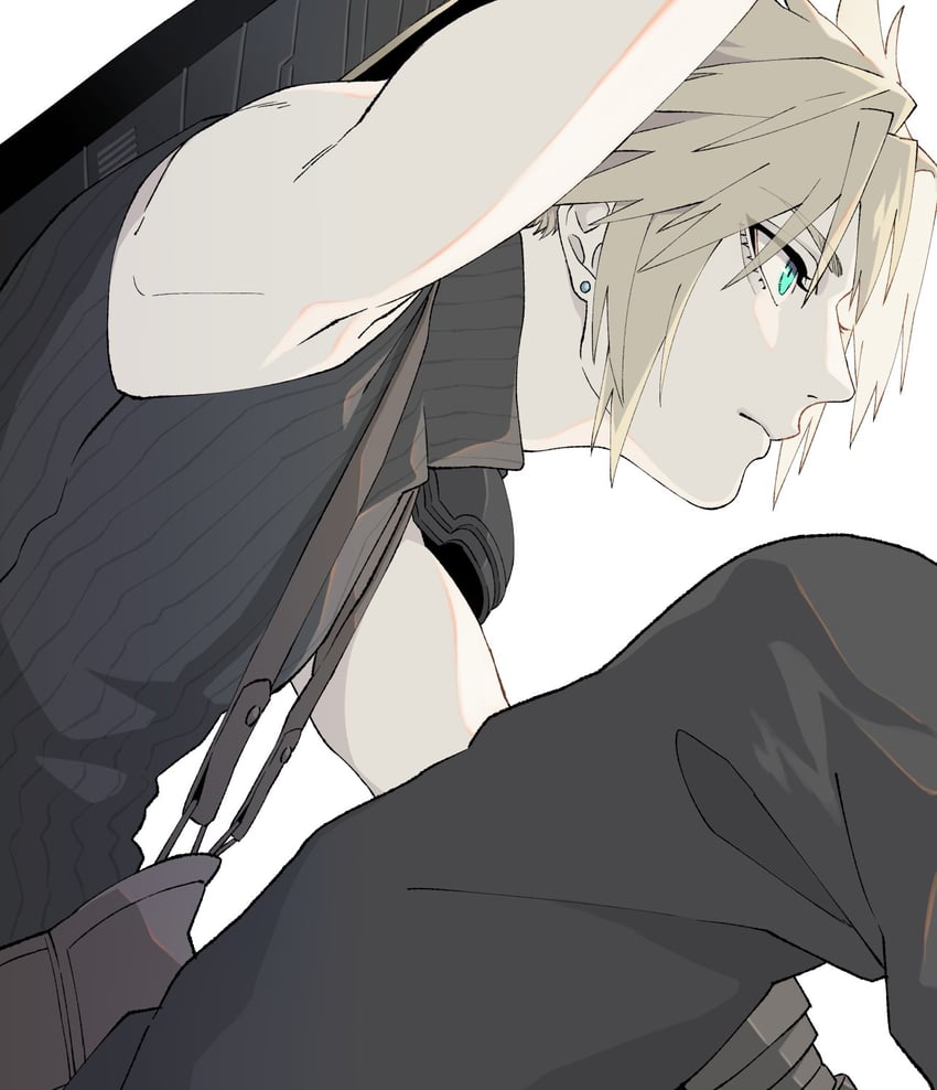cloud strife (final fantasy and 2 more) drawn by yanase_seno