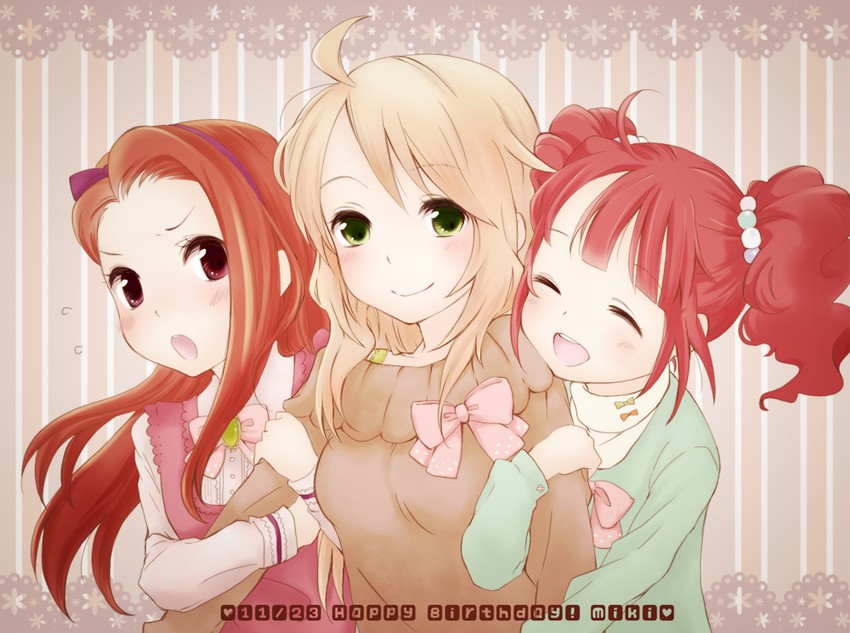 hoshii miki, minase iori, and takatsuki yayoi (idolmaster) drawn by nico.co
