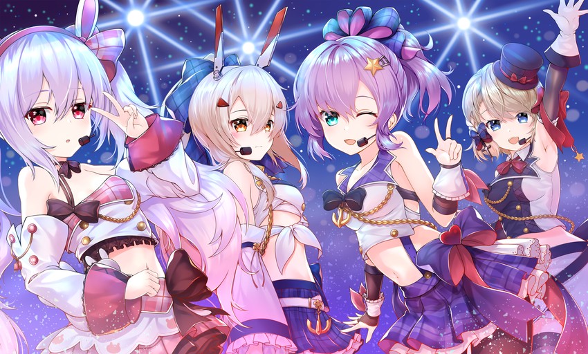 ayanami, laffey, javelin, and z23 (azur lane) drawn by hajika