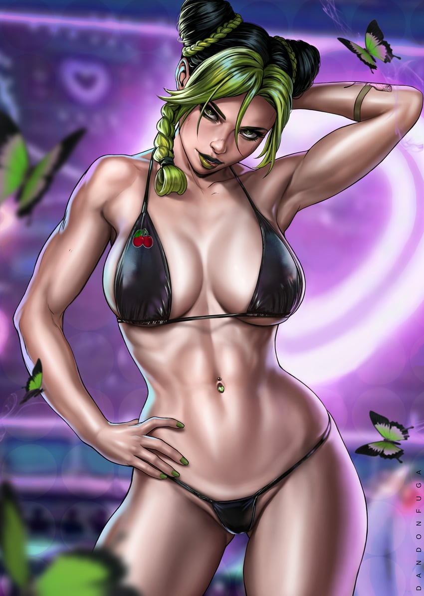 kujo jolyne (jojo no kimyou na bouken and 1 more) drawn by dandon_fuga