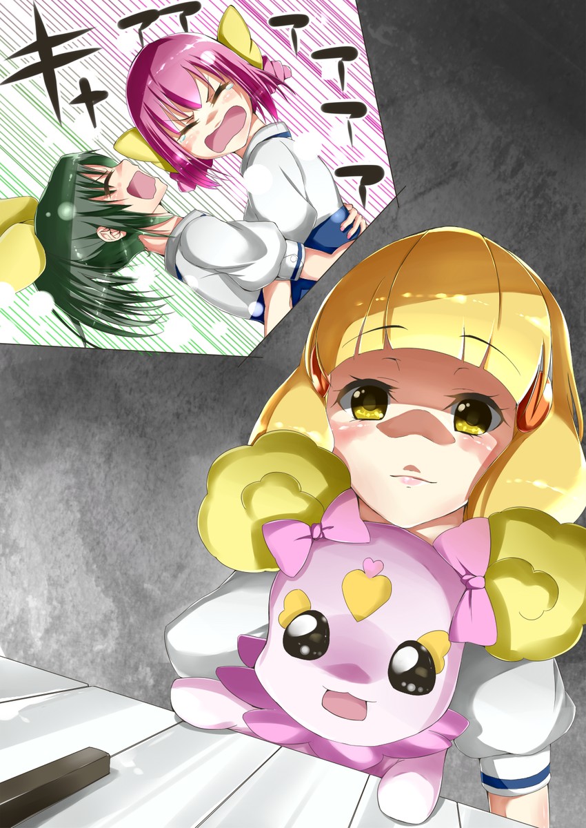 midorikawa nao, kise yayoi, hoshizora miyuki, and candy (precure and 1 more) drawn by yuutarou_(fukiiincho)
