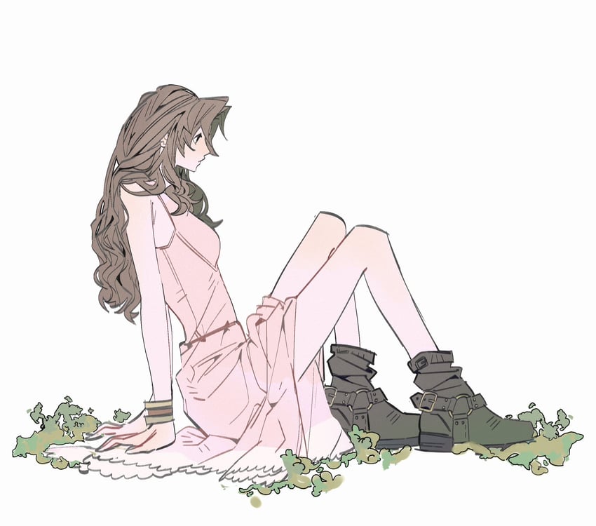 aerith gainsborough (final fantasy and 3 more) drawn by lentymet