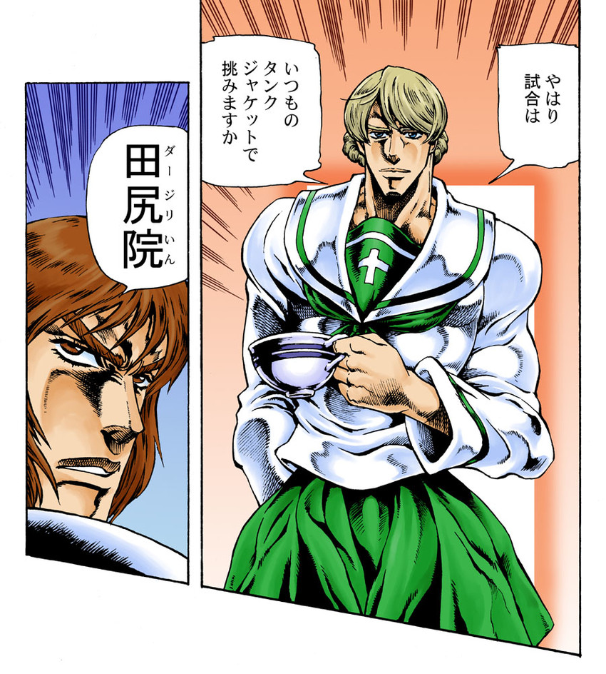 nishizumi miho, kujo jotaro, darjeeling, and kakyoin noriaki (girls und panzer and 2 more) drawn by a96507_yoshimitsu