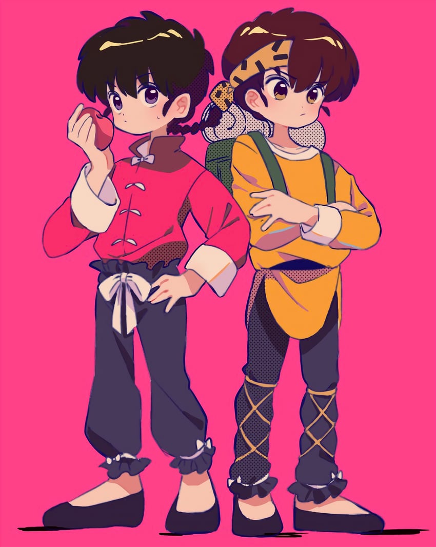 saotome ranma and hibiki ryouga (ranma 1/2) drawn by sanamaru_(sana79261827)