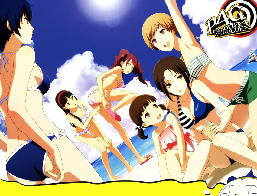 shirogane naoto, satonaka chie, kujikawa rise, amagi yukiko, doujima nanako, and 2 more (persona and 2 more) drawn by sogabe_shuuji