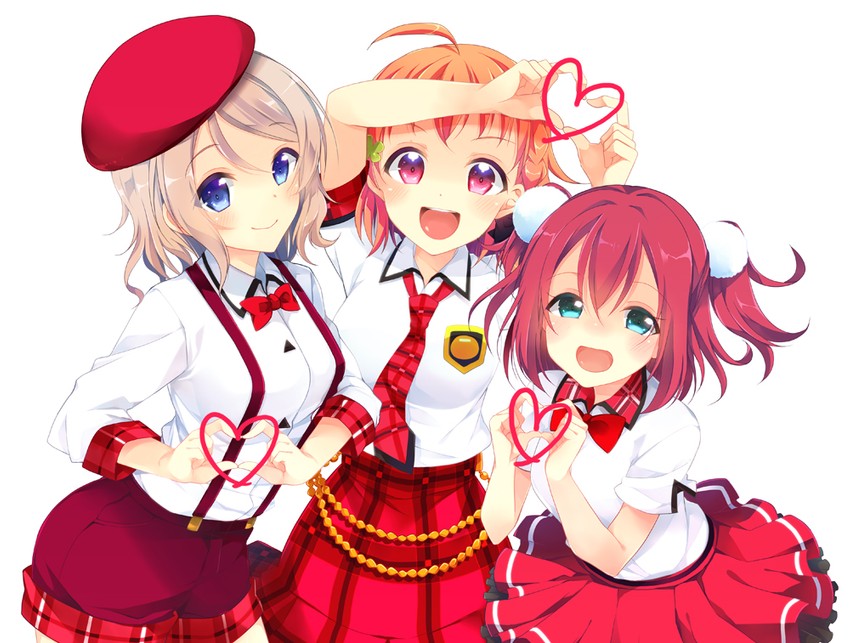 watanabe you, takami chika, and kurosawa ruby (love live! and 1 more) drawn by peke_(xoxo_melon)