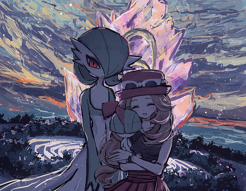 gardevoir, serena, and ralts (pokemon and 1 more) drawn by horimhkw11