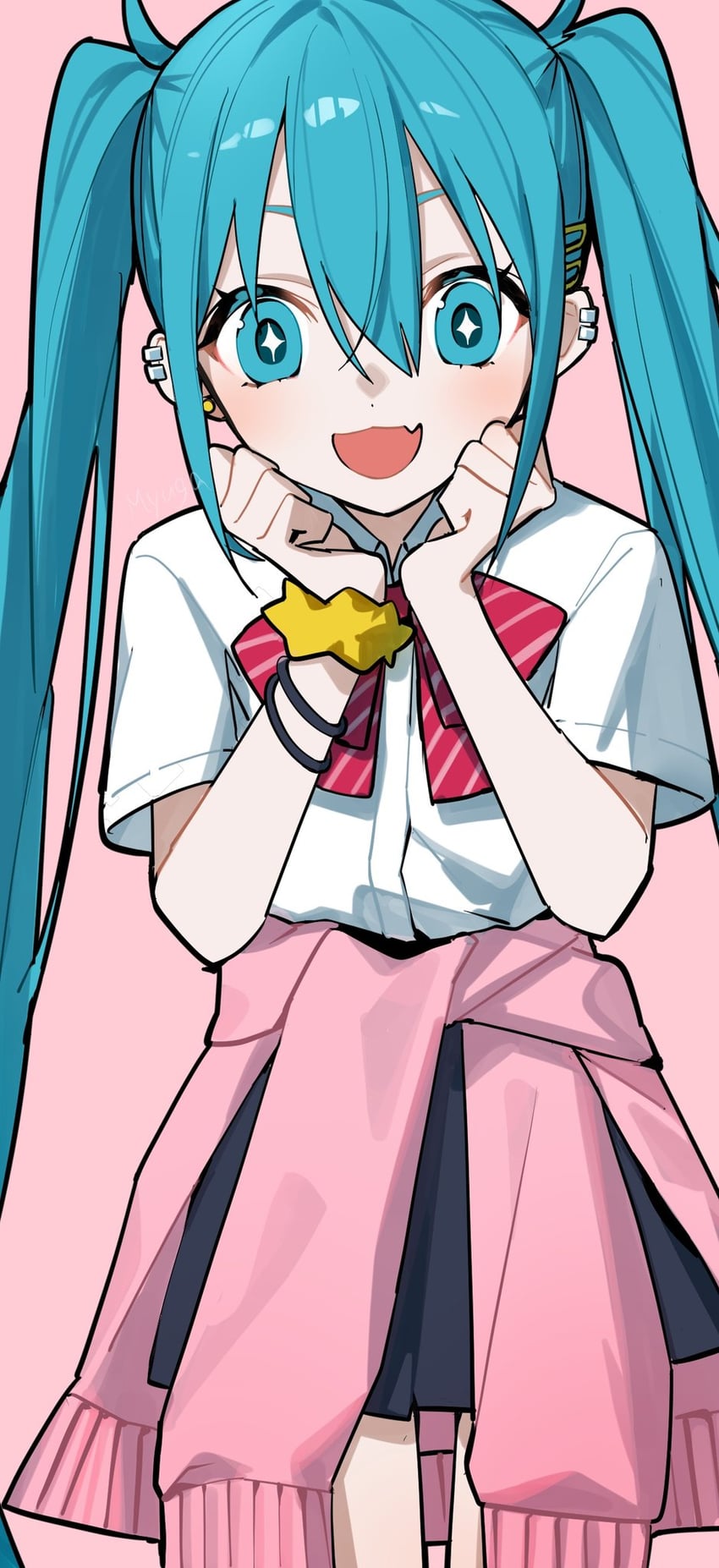 hatsune miku (vocaloid and 1 more) drawn by myuga66666