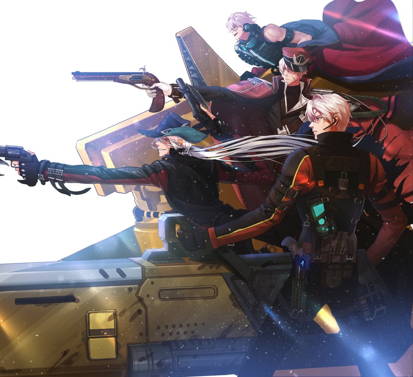 male gunner, male ranger, male mechanic, male launcher, and male spitfire (dungeon and fighter) drawn by ven0305