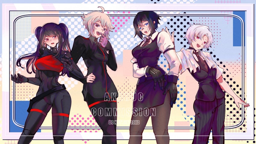 jill stingray, elster, ariane yeong, and dana zane (va-11 hall-a and 1 more) drawn by akaruc