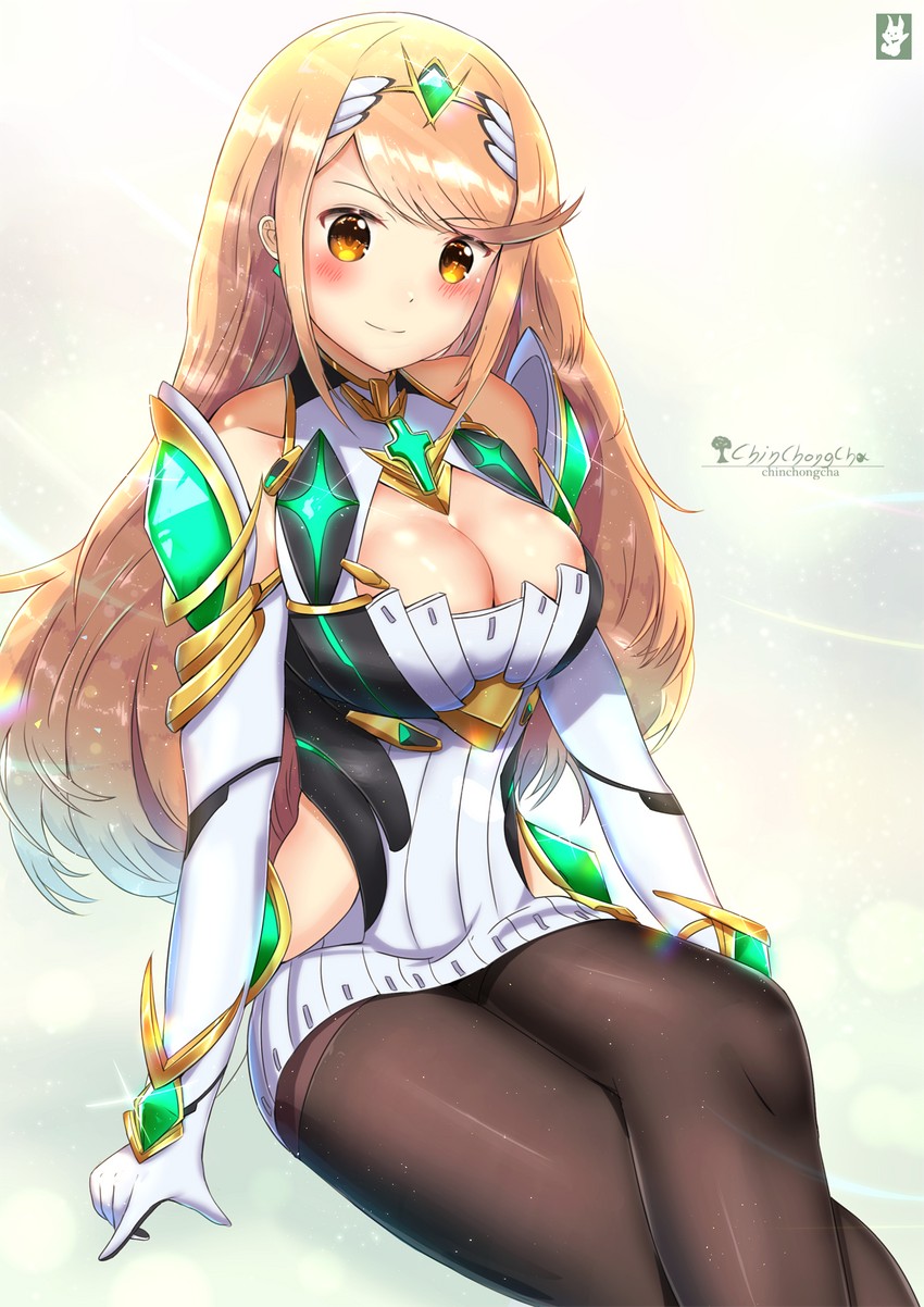 mythra (xenoblade chronicles and 2 more) drawn by chinchongcha