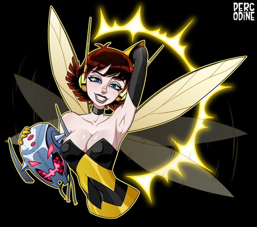 wasp, ultron, and janet van dyne (marvel and 2 more) drawn by percodine