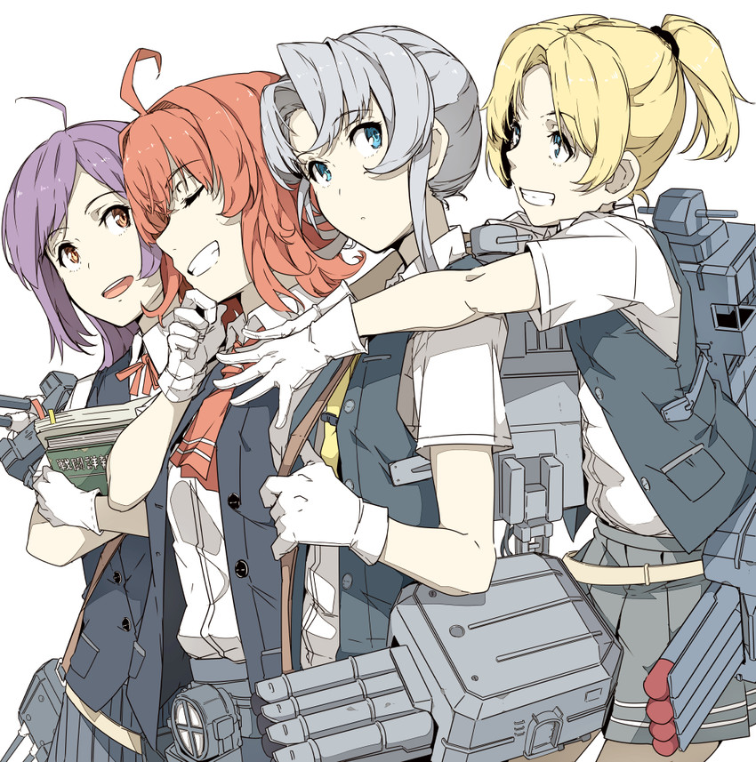 hagikaze, arashi, maikaze, and nowaki (kantai collection) drawn by ninimo_nimo
