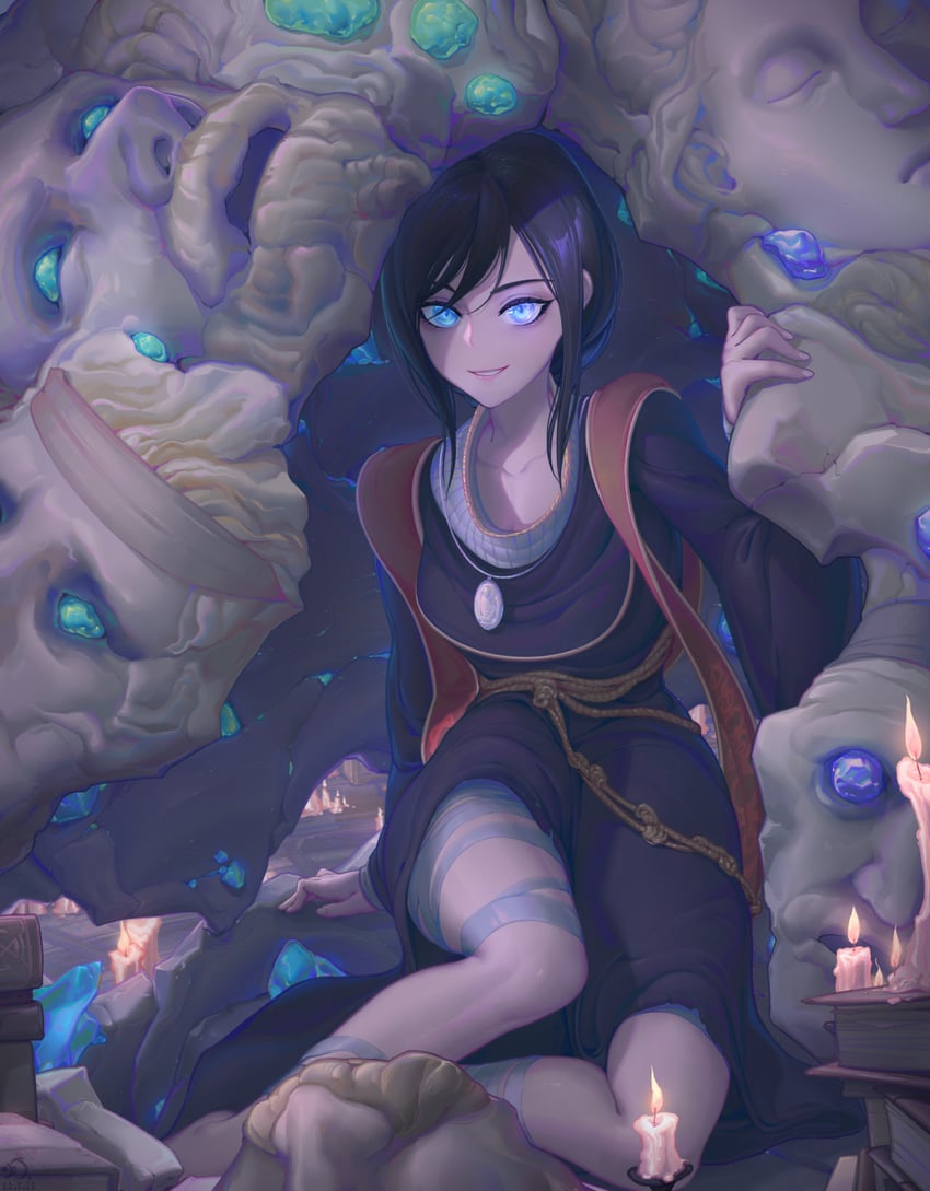 sorceress sellen and school of graven mages (elden ring) drawn by andretown