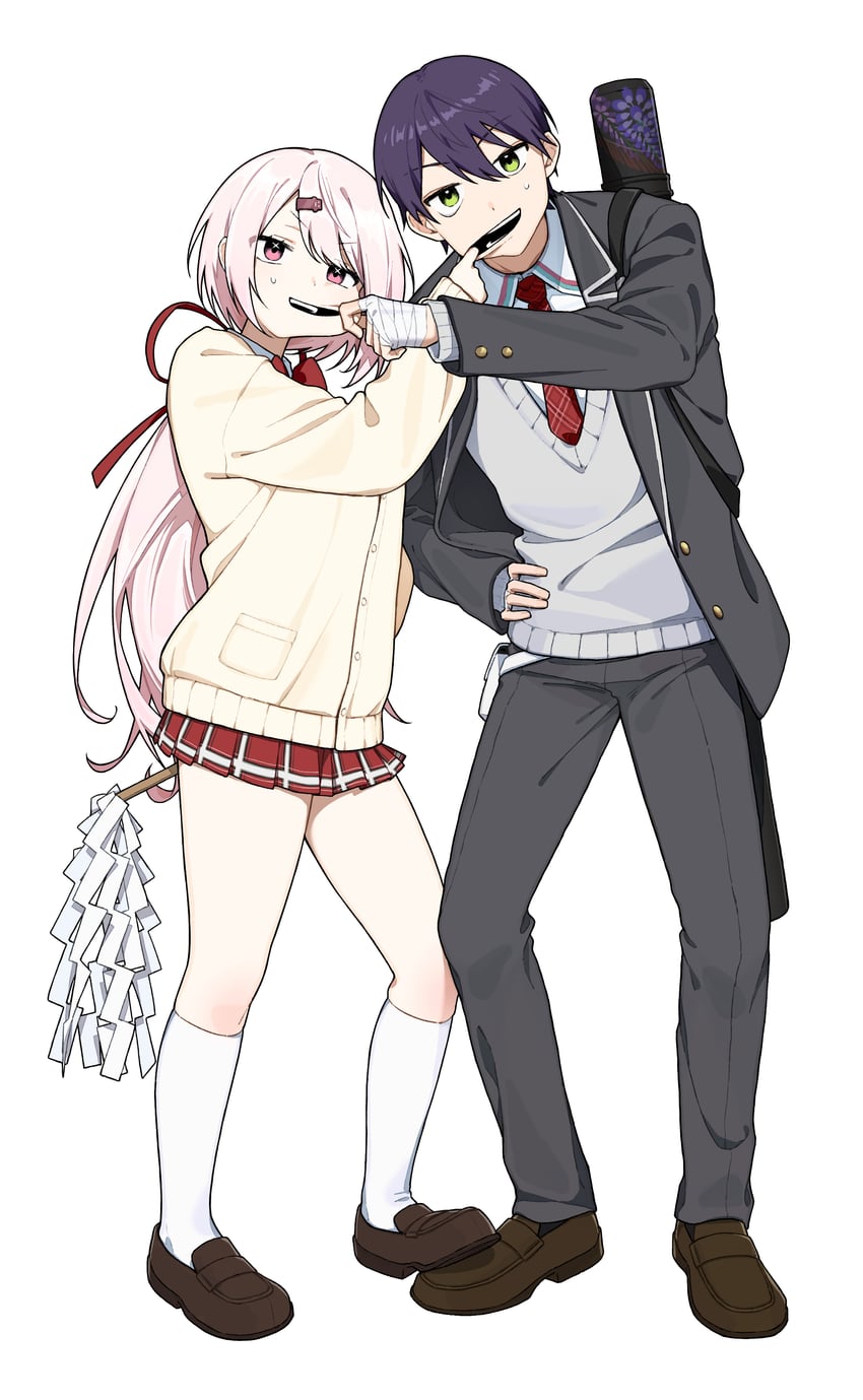 shiina yuika and kenmochi touya (nijisanji) drawn by po_(po_495)