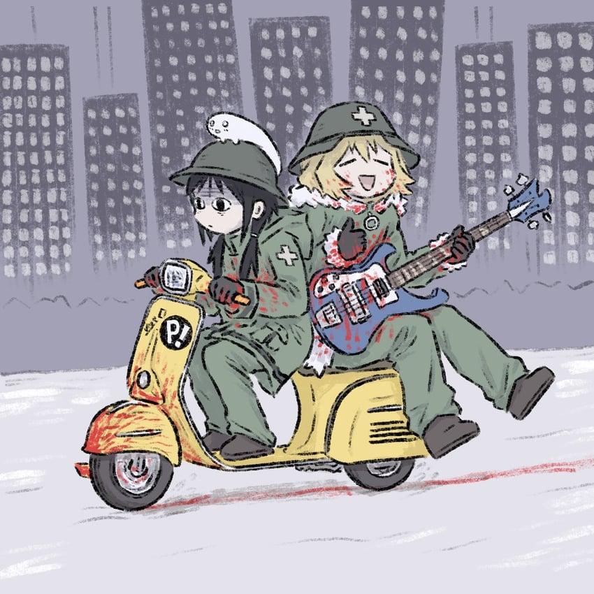 chito, yuuri, and nuko (shoujo shuumatsu ryokou and 1 more) drawn by truffleduster