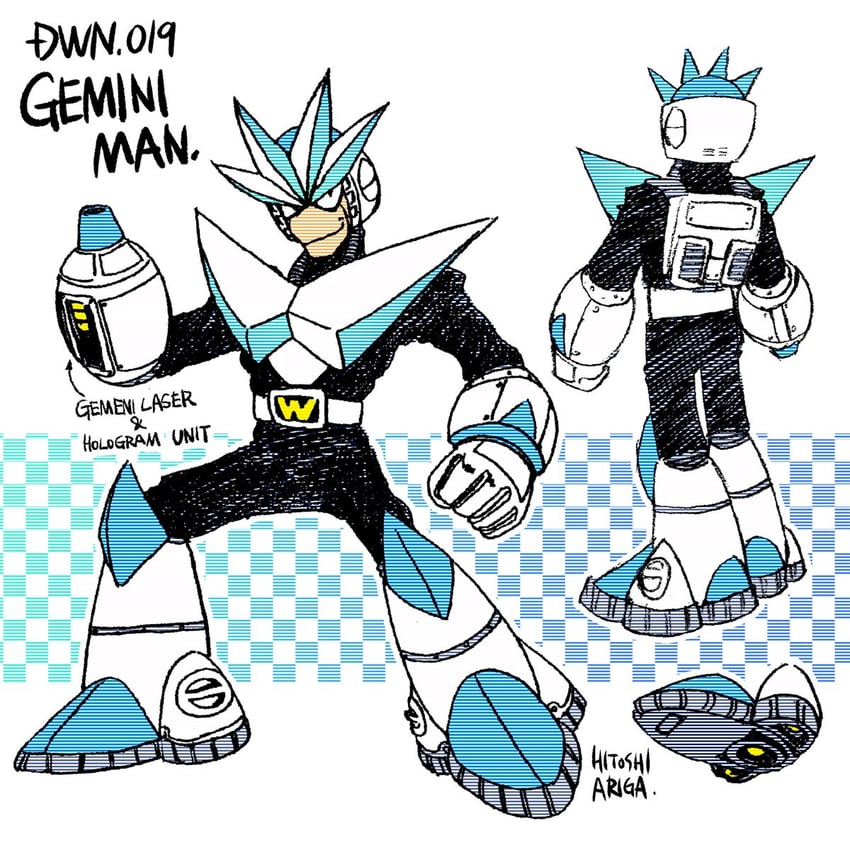 gemini man (mega man and 2 more) drawn by ariga_hitoshi