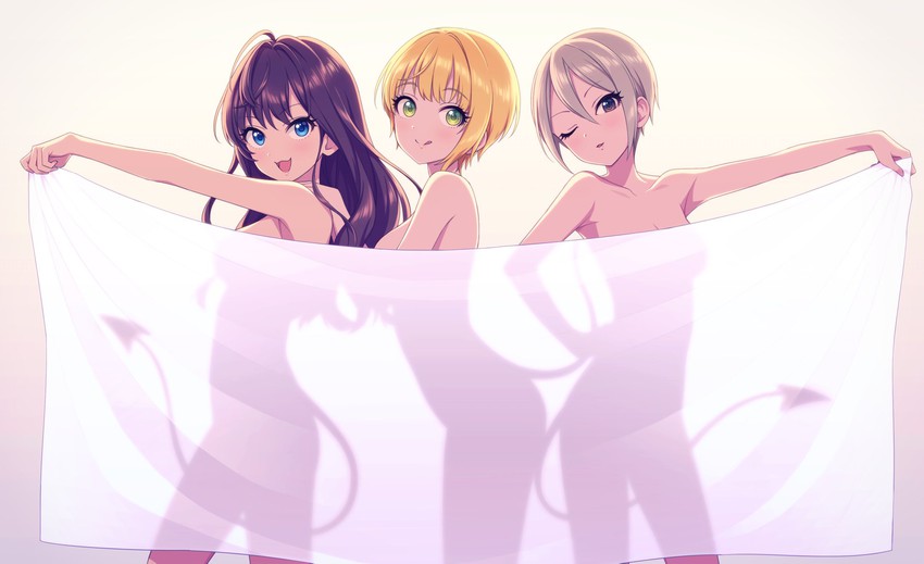ichinose shiki, miyamoto frederica, and shiomi syuko (idolmaster and 1 more) drawn by agata_(agatha)