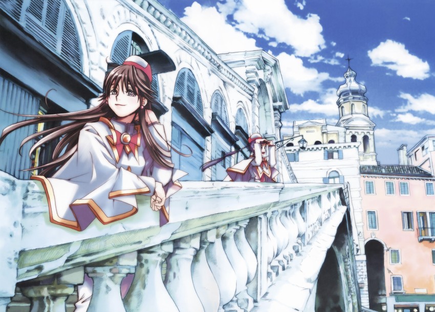 aika granzchesta and akira ferrari (aria) drawn by amano_kozue