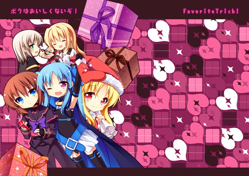 fate testarossa, stern the destructor, levi the slasher, lord dearche, and yuri eberwein (lyrical nanoha and 4 more) drawn by teruui