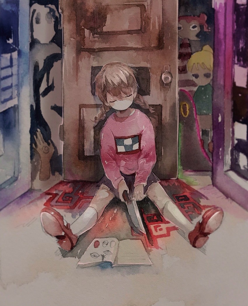 madotsuki, poniko, uboa, sekomumasada sensei, toriningen, and 2 more (yume nikki) drawn by srnmomo