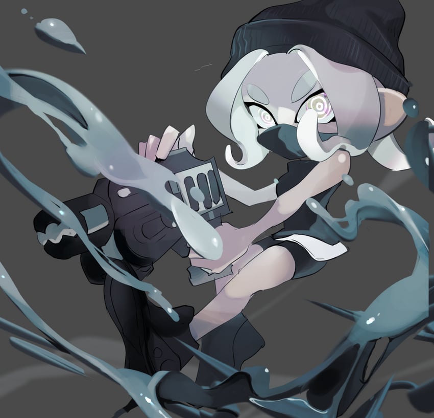 octoling player character and octoling girl (splatoon and 1 more) drawn by koike3582