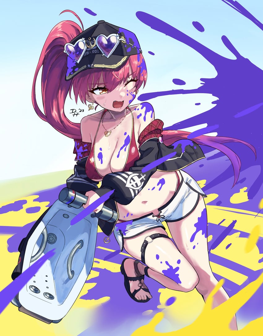 houshou marine (hololive and 1 more) drawn by chilidog_(lumchan777)