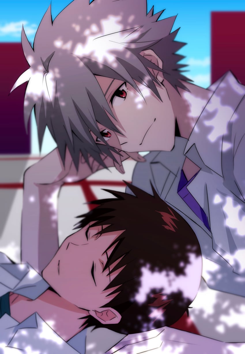 ikari shinji and nagisa kaworu (neon genesis evangelion and 2 more) drawn by tousok