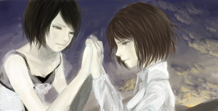 asou misaki and tsukimori madoka (fatal frame and 1 more) drawn by eiri_(gb-delta)
