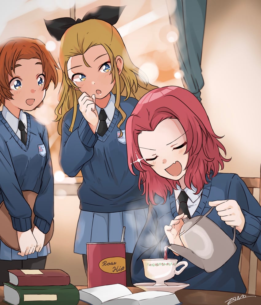 orange pekoe, rosehip, and assam (girls und panzer) drawn by zono_(inokura_syuzo029)