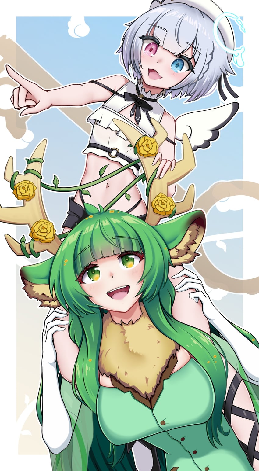 amemiya nazuna and haruka karibu (indie virtual youtuber and 1 more) drawn by puroppa