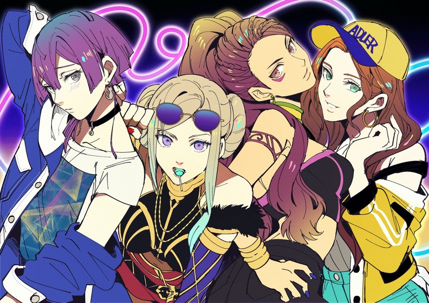 edelgard von hresvelg, akali, dorothea arnault, bernadetta von varley, evelynn, and 2 more (fire emblem and 2 more) drawn by oragamura999
