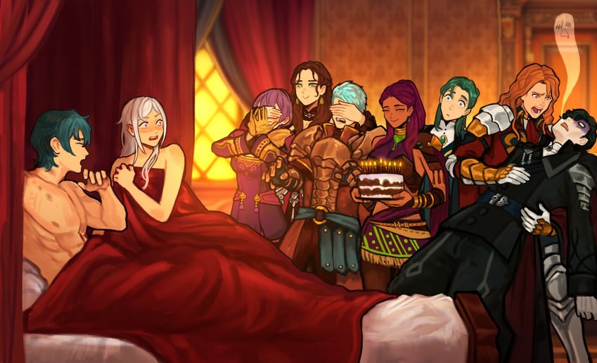 edelgard von hresvelg, male byleth, dorothea arnault, bernadetta von varley, petra macneary, and 4 more (fire emblem and 1 more) drawn by sethkiel