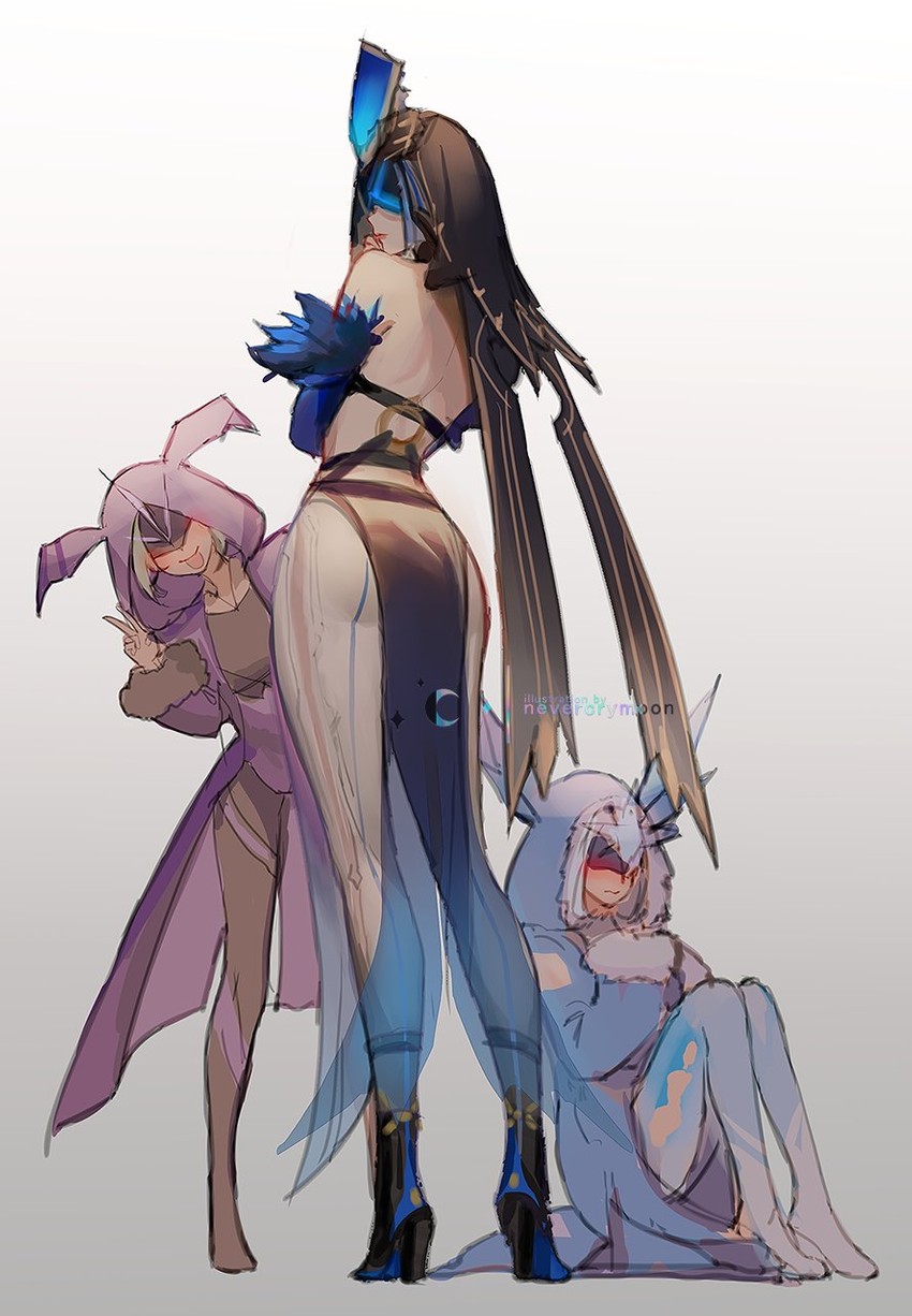cicin mage, mirror maiden, electro cicin mage, and cryo cicin mage (genshin impact) drawn by nevercrymoon